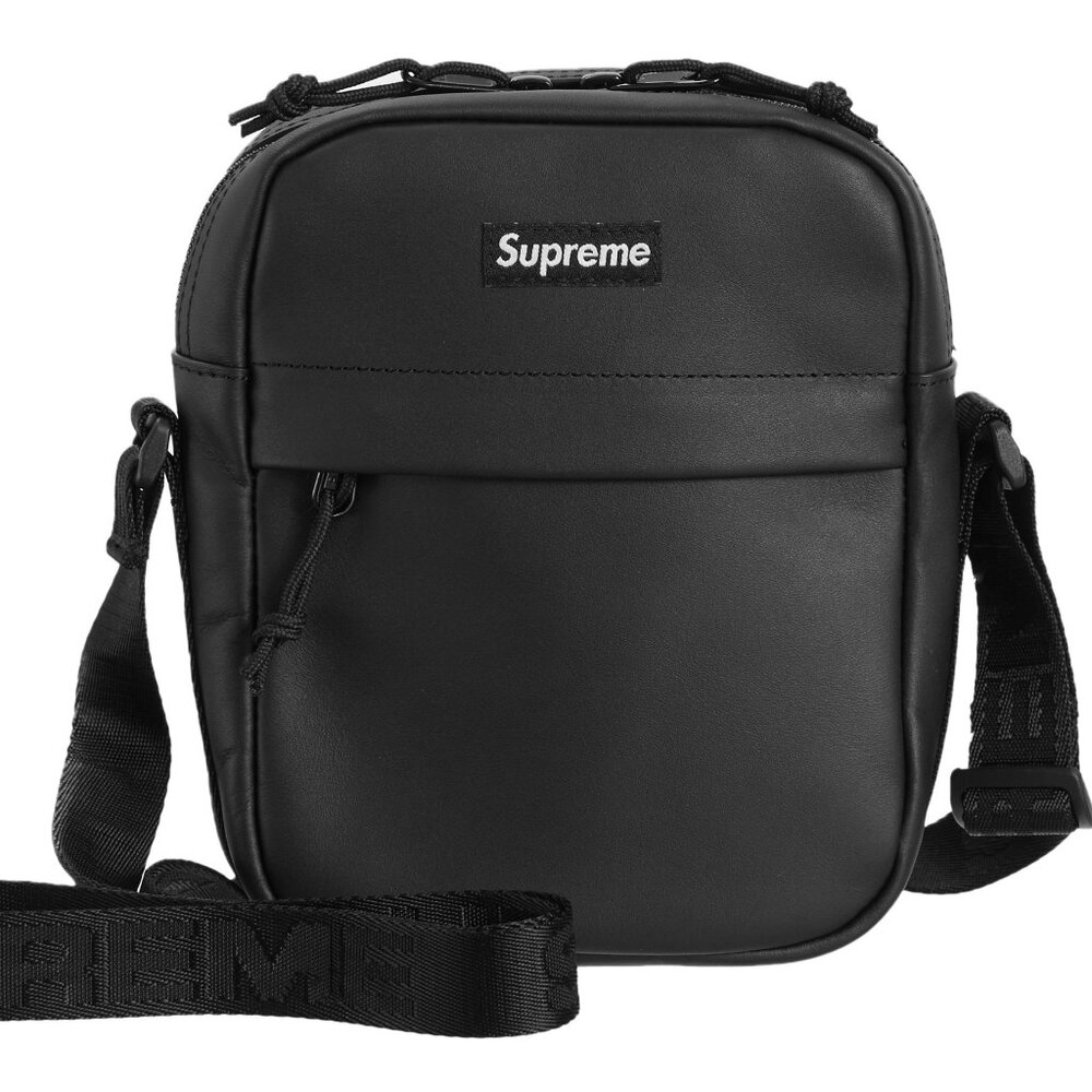 Supreme Leather Shoulder Bag Black FW23 Supreme Brand New